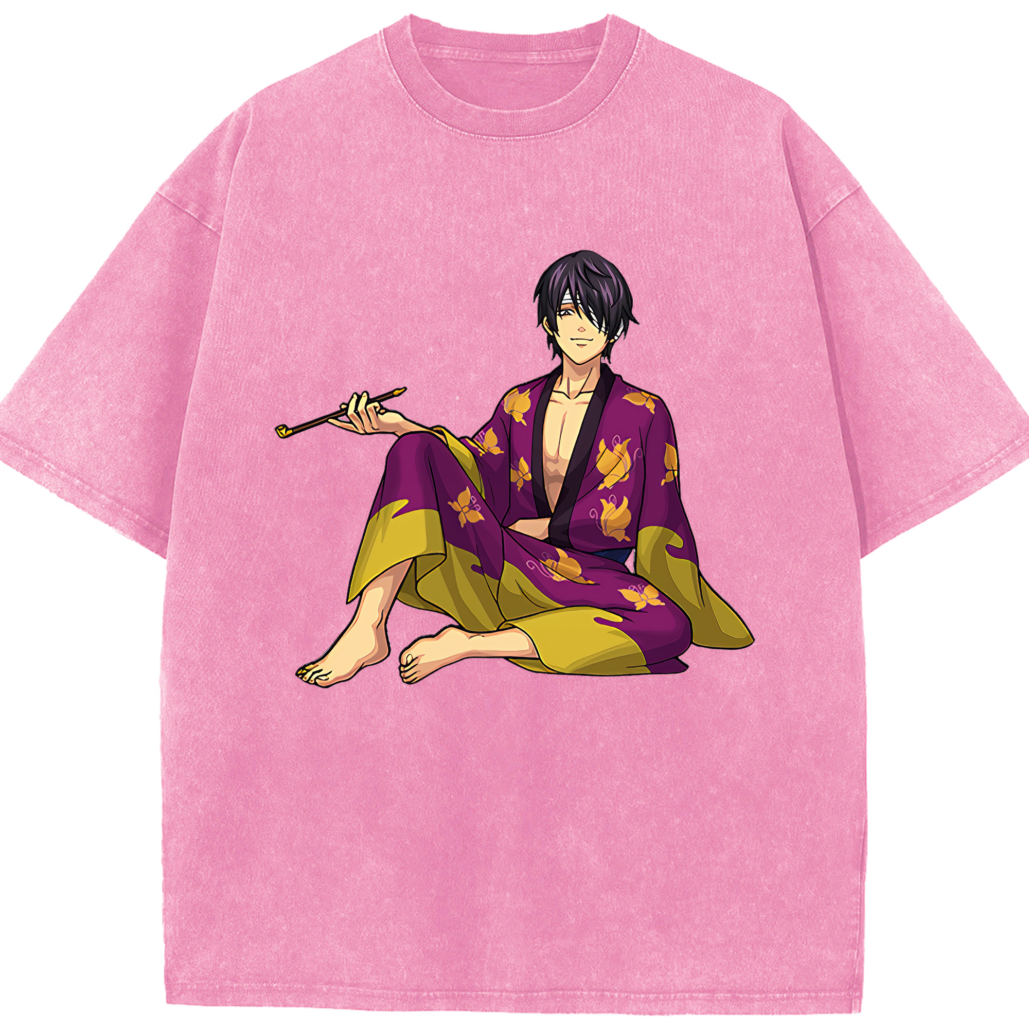 （画像用） ぎんたま 坂田銀時（さかたぎんとき） 神楽 志村新八（しむら しんぱち） GINTAMA Sakata Gintoki Kagura Shimura Shinpachi 綿100% ヴィンテージ風 半袖Tシャツ（フロントプリント）
